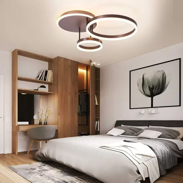LED-plafondlamp 112 W 3 cirkels designlamp woonkamer plafondlamp kroonluchter afstandsbediening 3000 K – 6500 K