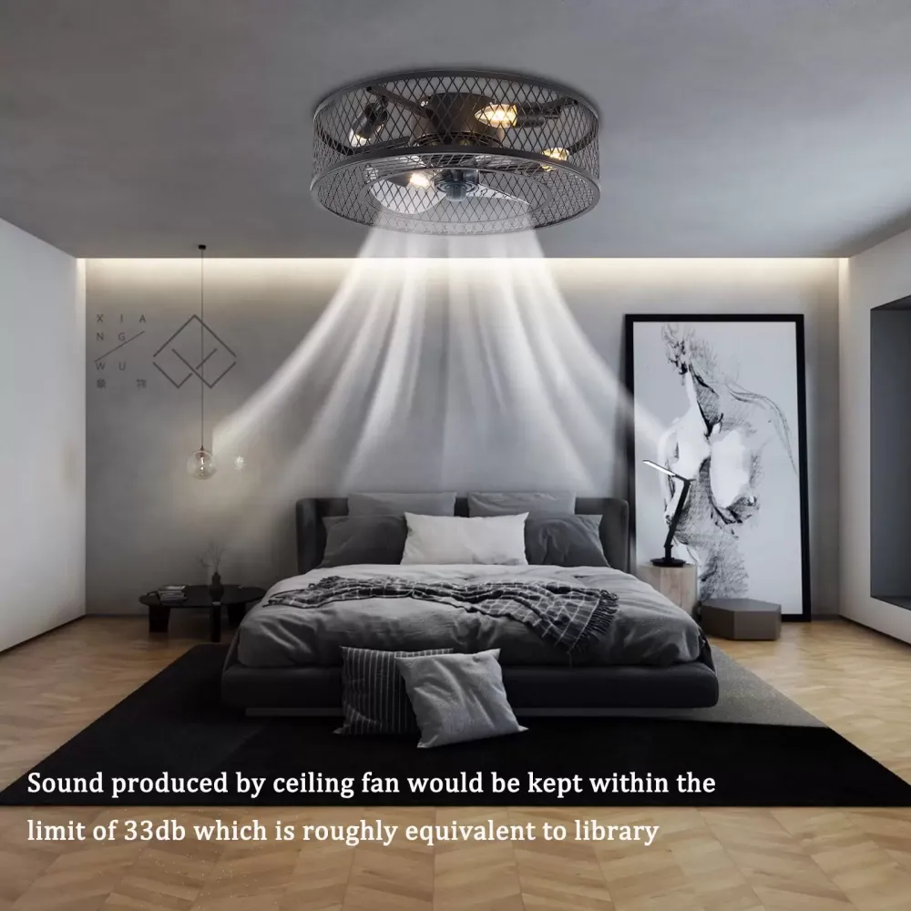 Plafondventilator met licht - stil met afstandsbediening - instelbare windsnelheid - voor woonkamer, slaapkamer en eetkamer