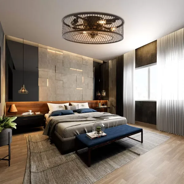 Plafondventilator met licht - stil met afstandsbediening - instelbare windsnelheid - voor woonkamer, slaapkamer en eetkamer