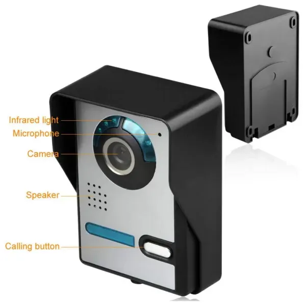 Video-intercom met 7" scherm en 7" HD-camera LCD-intercom Videodeurtelefoon Camera Monitor met 2 interne apparaten (monitor)