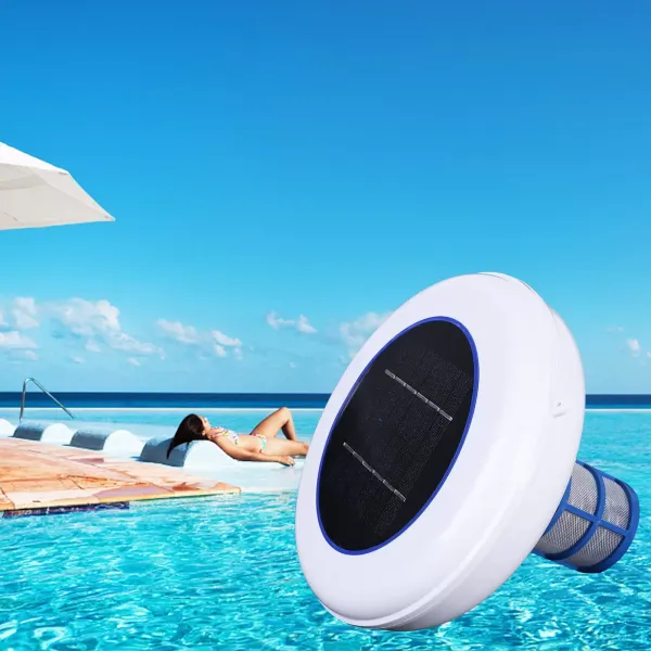 Solar-ionisator voor zwembad, zilver, zwembadionisator, met reinigingsborstel voor tuin, buitenvijver Solar-ionisator voor zwembad, zilver, zwembadionisator, met reinigingsborstel voor tuin, buitenvijver