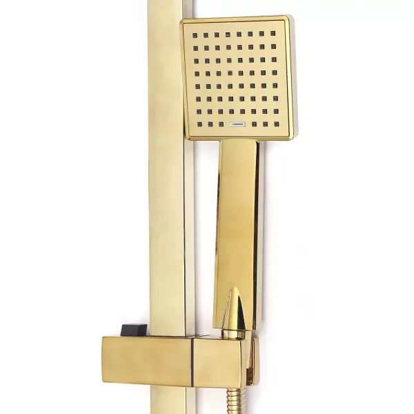 Douchesysteemkranen Regendouche Doucheset met handdouche Douchestang Messing 9x9" Douchesysteemkranen Regendouche Doucheset met handdouche Douchestang Messing 9x9"