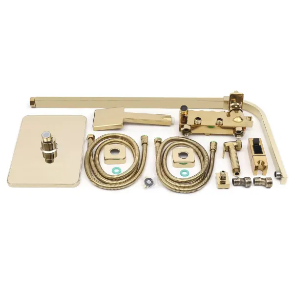 Douchesysteemkranen Regendouche Doucheset met handdouche Douchestang Messing 9x9" Douchesysteemkranen Regendouche Doucheset met handdouche Douchestang Messing 9x9"