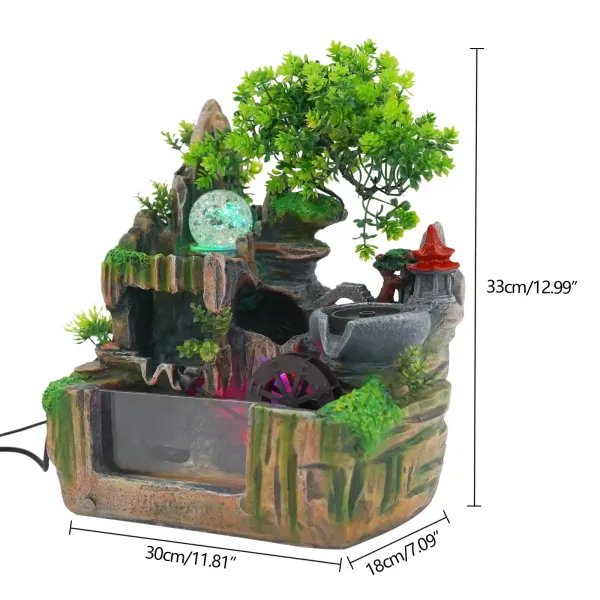 Indoor Tafelfontein - Waterfontein - Tafelfontein Waterval met Mest - Zen Light - Binnenfontein met planten - Hars Bureaubladdecoratie - LED-binnenfontein Indoor Tafelfontein - Waterfontein - Tafelfontein Waterval met Mest - Zen Light - Binnenfontein met planten - Hars Bureaubladdecoratie - LED-binnenfontein