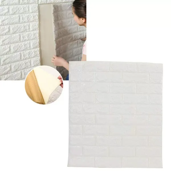 3D PE Foam Behang Zelfklevend Zacht Anti-Collision Muur Decor voor Badkamer Balkon Keuken 70x77cm