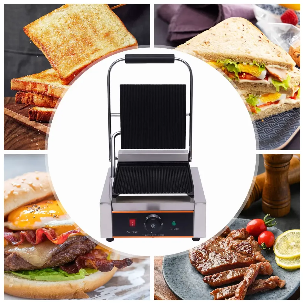 Elektrische tosti-pers 1800 W - Contactgrillplaat - Tafelgrill - Paninigrill - Tosti-ijzer 0-300 °C