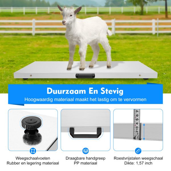 Multifunctionele digitale weegschaal voor huisdieren, roestvrijstalen weegschaal met LCD-display, maximaal draagvermogen 300kg/660lbs Multifunctionele digitale weegschaal voor huisdieren, roestvrijstalen weegschaal met LCD-display, maximaal draagvermogen 300kg/660lbs