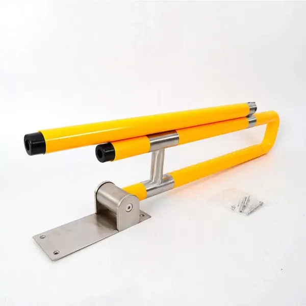 Wandgemonteerde steungreep, opvouwbaar, badkamer, ouderen, zwangere vrouwen, 75 cm, geel