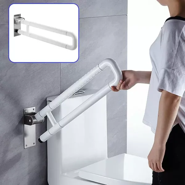 Toilethandgreep, roestvrij staal, 600 x 80 x 200 mm, opvouwbaar, voor ouderen en gehandicapten Toilethandgreep, roestvrij staal, 600 x 80 x 200 mm, opvouwbaar, voor ouderen en gehandicapten