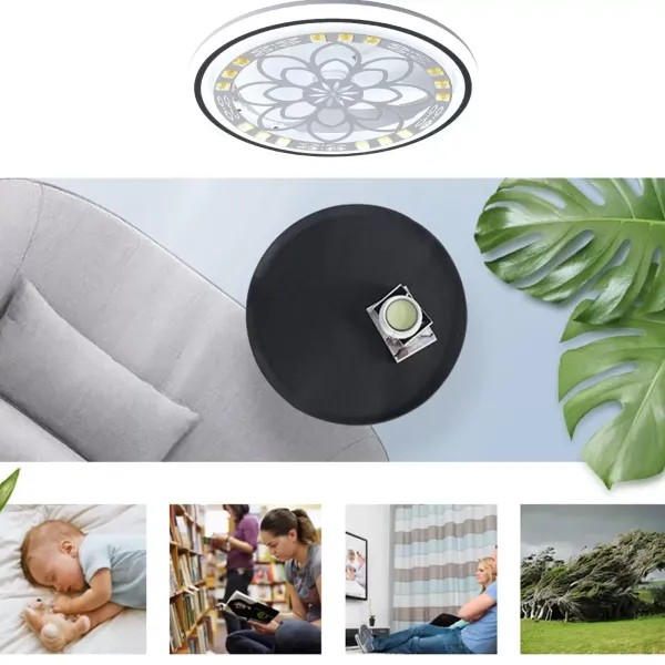 LED-plafondlamp van 36 W met afstandsbediening, dimbare plafondventilator