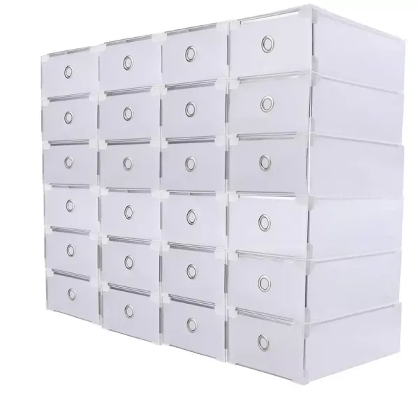 20X Plastic Schoenenopbergdozen Opvouwbare Stapelbare Duurzame Lade-organizer