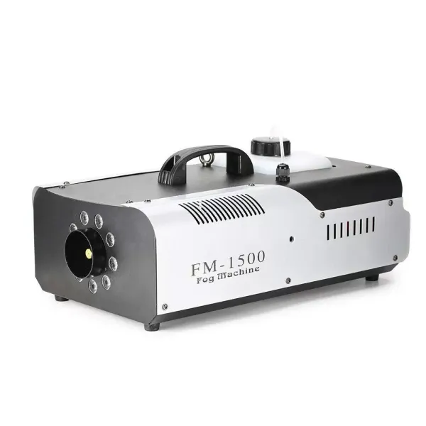 DMX-rookmachine, 1500 W, 2 l, 9 x 3 W, 3 in 1, RGB LED, podiumverlichting, rook, met afstandsbediening