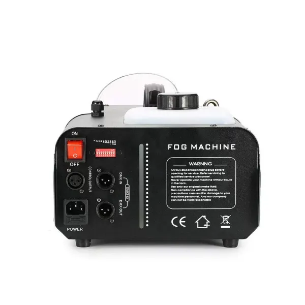 DMX-rookmachine, 1500 W, 2 l, 9 x 3 W, 3 in 1, RGB LED, podiumverlichting, rook, met afstandsbediening DMX-rookmachine, 1500 W, 2 l, 9 x 3 W, 3 in 1, RGB LED, podiumverlichting, rook, met afstandsbediening