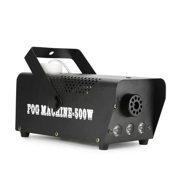 Rookmachine, mistmachine met LED-lichteffect, 500 W rookmachine met 1 bedrade ontvanger en 1 draadloze afstandsbediening