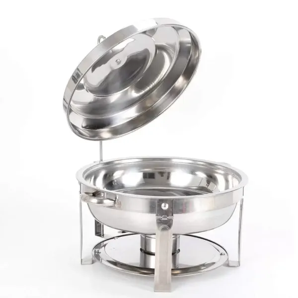 CNCEST Chafing Dish RVS warmhoudcontainer voor koken, buffet en feest 7,5L rond