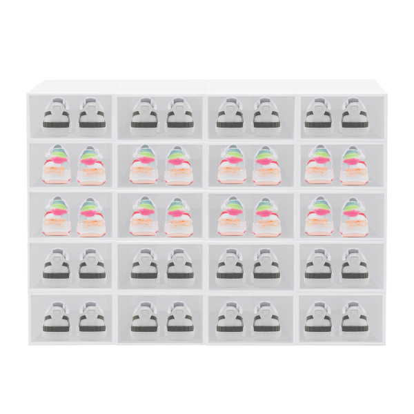 Set van 20, Plastic Schoenendoos, Transparante Schoenendoos, Stapelbare Schoenendoos Set, Stapelbare Schoenendoos Set