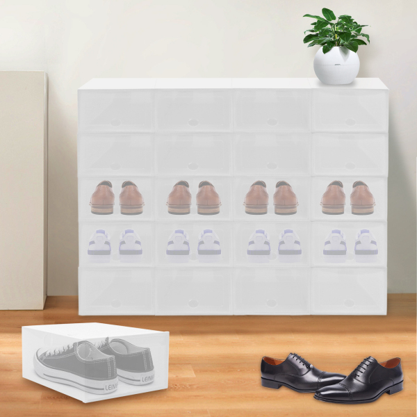 Set van 20, Plastic Schoenendoos, Transparante Schoenendoos, Stapelbare Schoenendoos Set, Stapelbare Schoenendoos Set