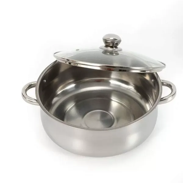 26 cm RVS stoompan 5 stoomkookpannen met glazen deksel 26 cm RVS stoompan 5 stoomkookpannen met glazen deksel