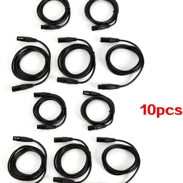 DMX-signaalkabel, DMX512, podiumlichtkabel, 10 2m, DMX-signaalkabel voor podiumverlichting, zwart