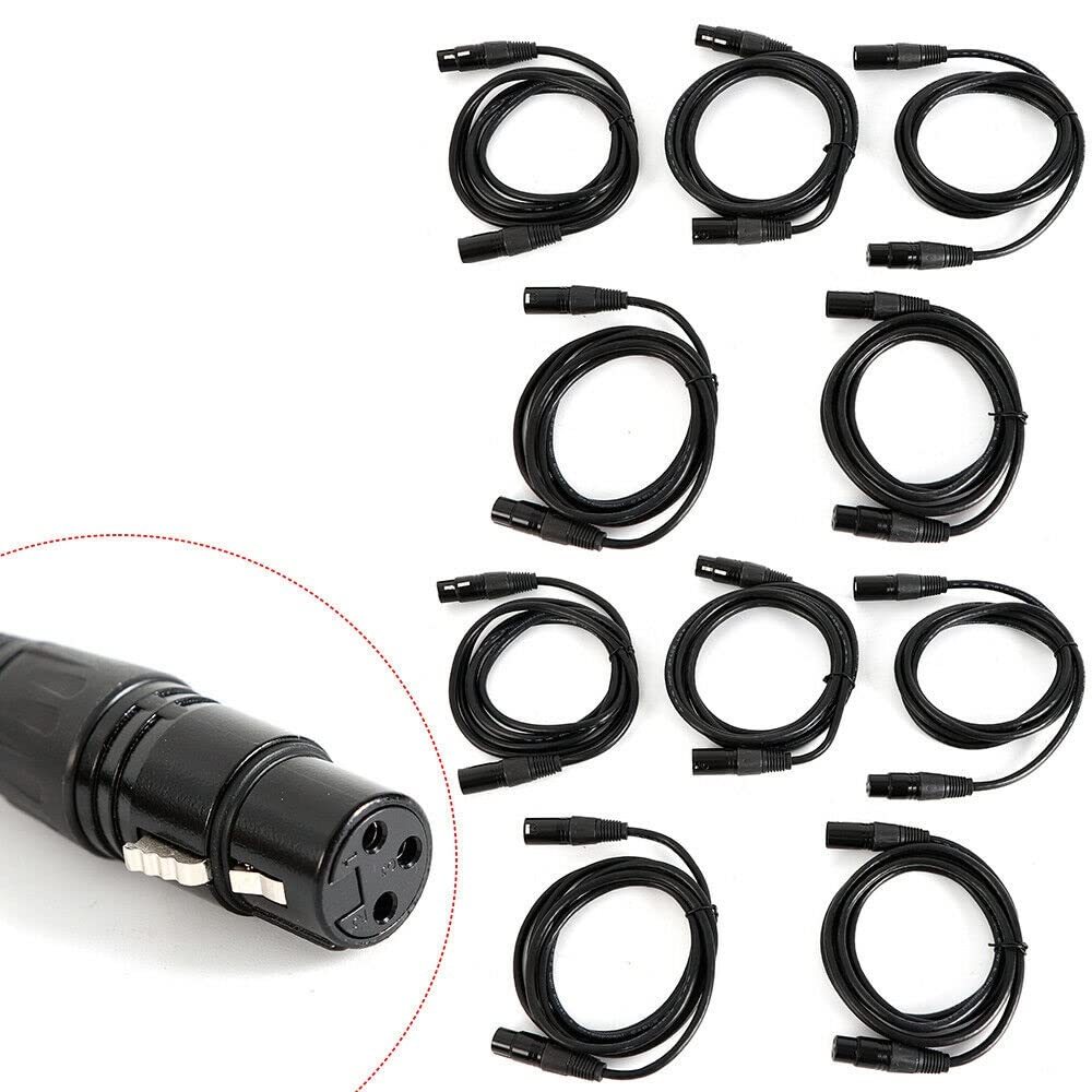 DMX-signaalkabel, DMX512, podiumlichtkabel, 10 2m, DMX-signaalkabel voor podiumverlichting, zwart