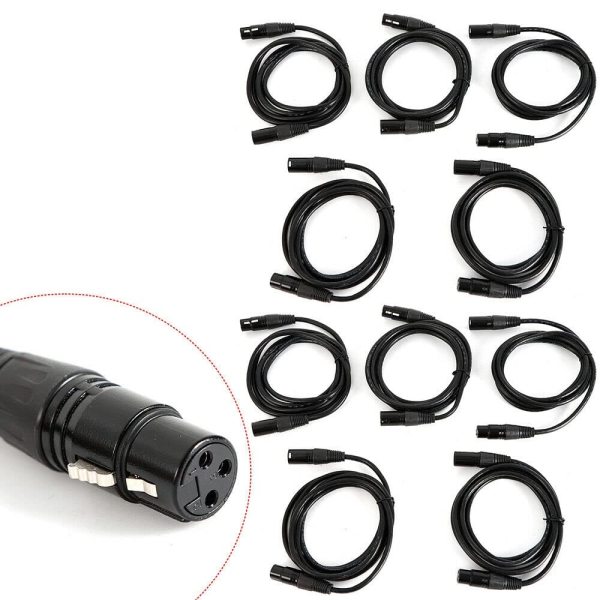 DMX-signaalkabel, DMX512, podiumlichtkabel, 10 2m, DMX-signaalkabel voor podiumverlichting, zwart