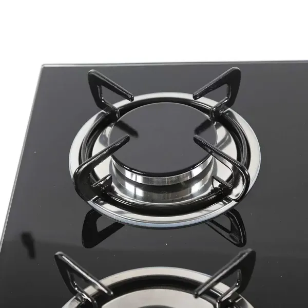 5-pits gaskookplaat - Inbouw - Zwart - Met vlambeveiliging - Voor keuken, gehard glas