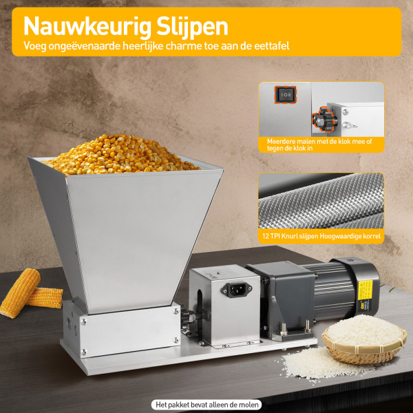 Molens - Elektrische graanmolens - 4 kg - Moutmolens - Elektrische molens - 2 walsen