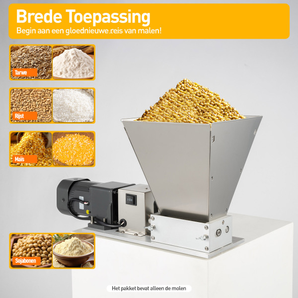 Molens - Elektrische graanmolens - 4 kg - Moutmolens - Elektrische molens - 2 walsen