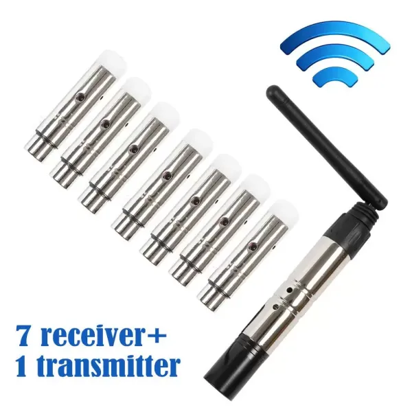 DMX512 Pakket van 8 zenders en 7 ontvangers 2.4G ISM Draadloos voor podiumverlichting
