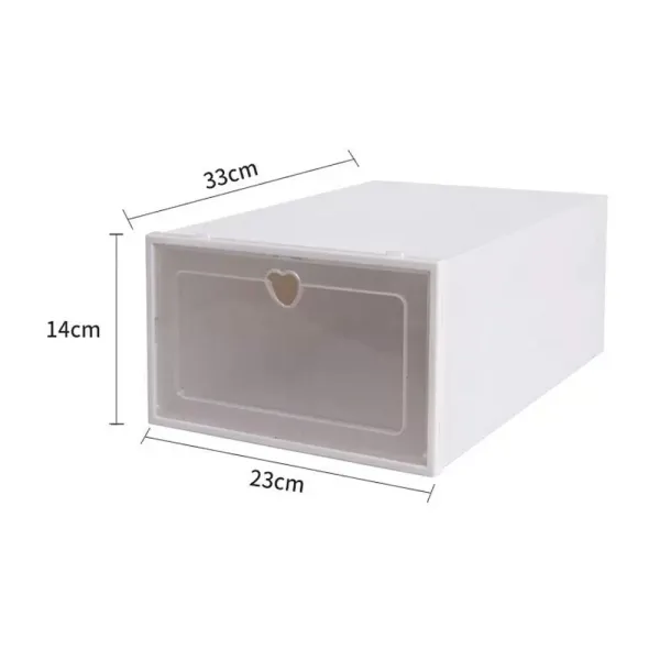 Set van 20 doorzichtige plastic schoenenopbergdozen, stapelbaar en duurzaam, 33 x 23 x 14 cm