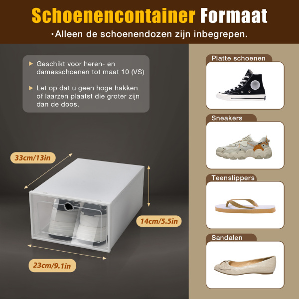 24 stapelbare transparante schoenendozen (met deksel) - heren en dames 24 stapelbare transparante schoenendozen (met deksel) - heren en dames