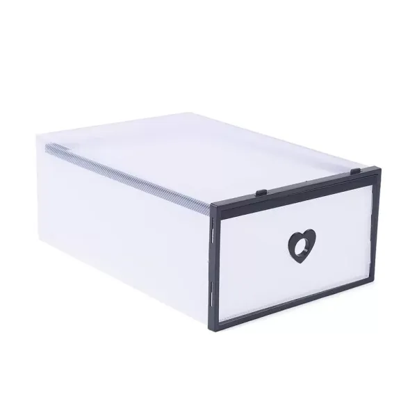 20 stuks doorzichtige plastic schoenendozen - opvouwbaar en stapelbaar - zwart 20 stuks doorzichtige plastic schoenendozen - opvouwbaar en stapelbaar - zwart