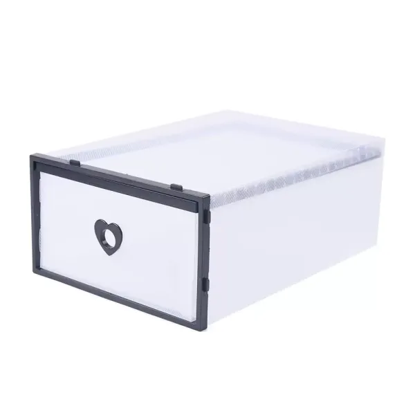20 stuks doorzichtige plastic schoenendozen - opvouwbaar en stapelbaar - zwart 20 stuks doorzichtige plastic schoenendozen - opvouwbaar en stapelbaar - zwart