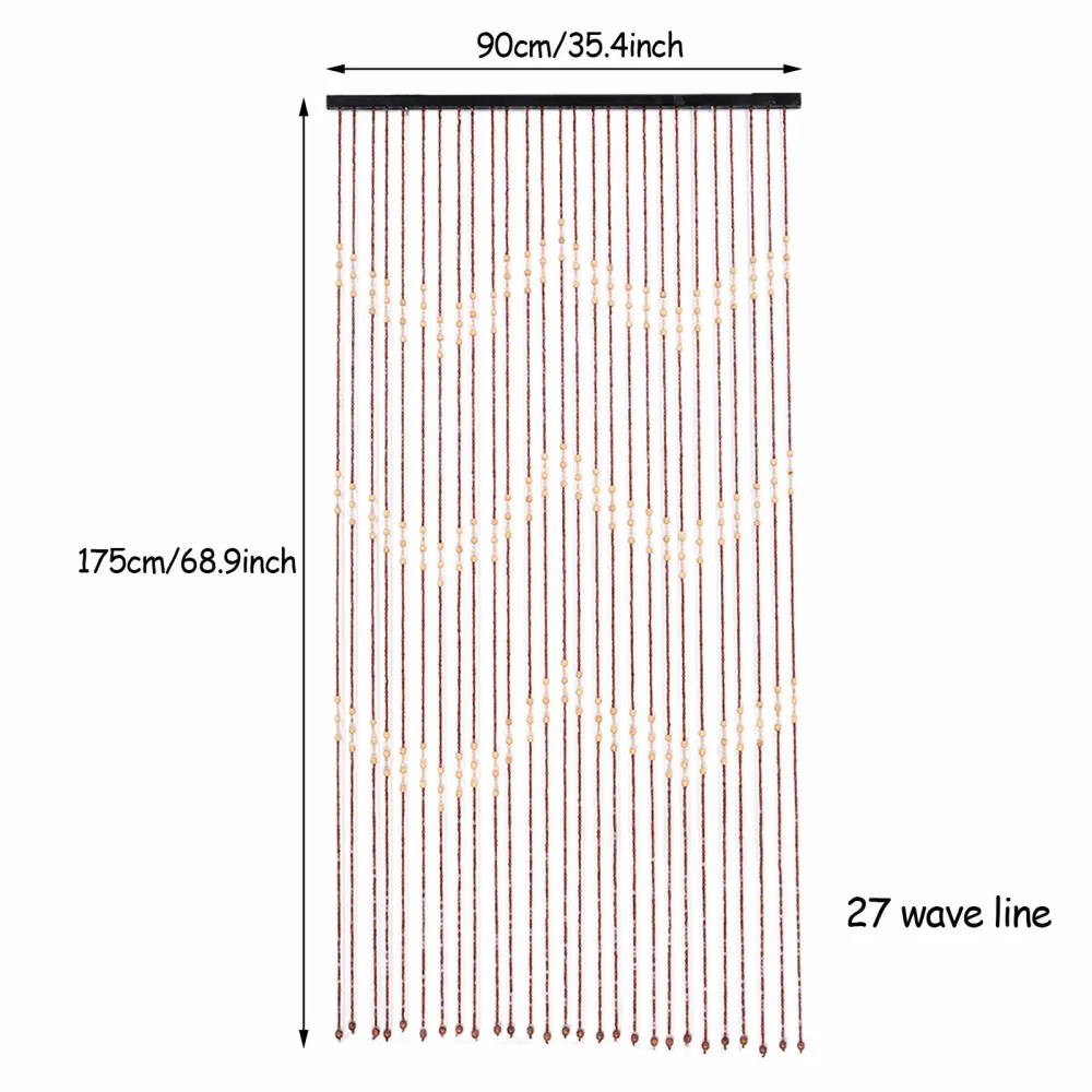 90cm*175cm*27 Houten kralengordijn - Deurgordijn Partitie Deur Scherm Paneel Kralen String Gordijn
