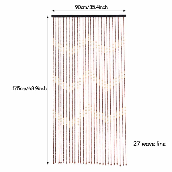 90cm*175cm*27 Houten kralengordijn - Deurgordijn Partitie Deur Scherm Paneel Kralen String Gordijn