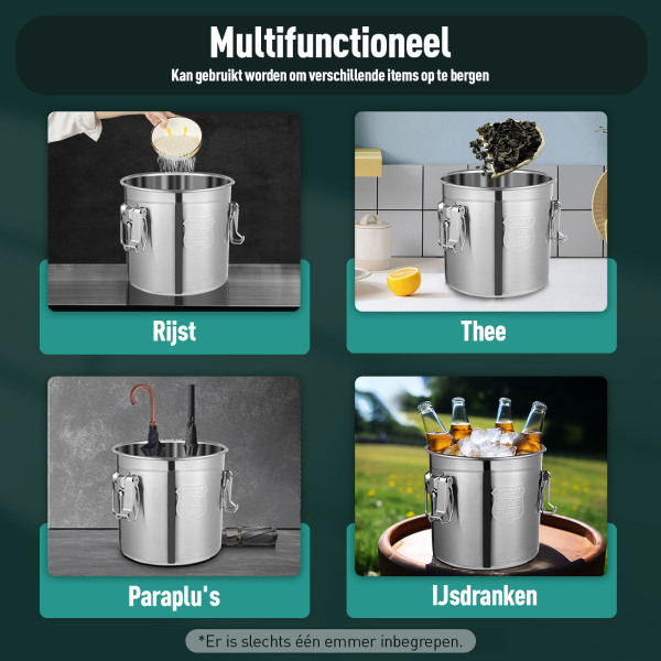 Roestvrijstalen graancontainers van 6 quart/12 quart voor het koken van meel en meel op oliebasis Roestvrijstalen graancontainers van 6 quart/12 quart voor het koken van meel en meel op oliebasis