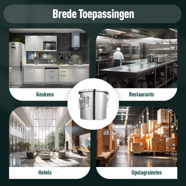 Roestvrijstalen graancontainers van 6 quart/12 quart voor het koken van meel en meel op oliebasis Roestvrijstalen graancontainers van 6 quart/12 quart voor het koken van meel en meel op oliebasis