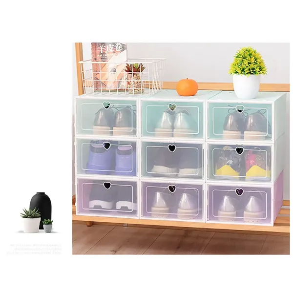 Transparante schoenendoos, set van 20, opvouwbare en stapelbare plastic schoenendoos Transparante schoenendoos, set van 20, opvouwbare en stapelbare plastic schoenendoos