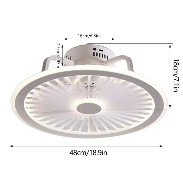 Plafondventilator 48 x 18 cm met LED-verlichting moderne plafondlamp variabele lichtventilatoren plafondlampen met afstandsbediening