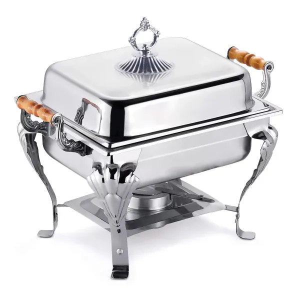 RVS warmer voor horeca, buffetten en feesten met houder - deksel 42 x 29 x 32 cm