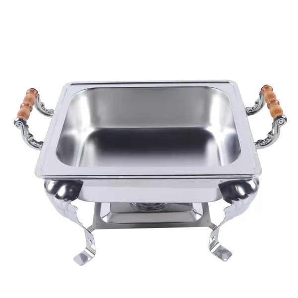 RVS warmer voor horeca, buffetten en feesten met houder - deksel 42 x 29 x 32 cm