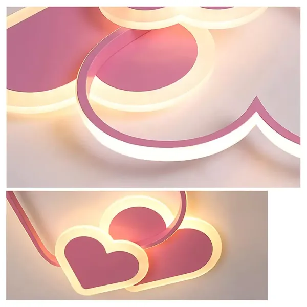 Cartoon LED-plafondlamp Modern Romantisch Hartvormig Acryl Dimbaar Plafondlamp met afstandsbediening Roze Cartoon LED-plafondlamp Modern Romantisch Hartvormig Acryl Dimbaar Plafondlamp met afstandsbediening Roze