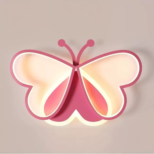 Plafondlampen - 90W Roze Vlinder Design Plafondlamp voor Slaapkamer, Kinderkamer, Restaurant (dimbaar)
