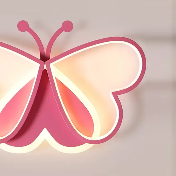 Plafondlampen - 90W Roze Vlinder Design Plafondlamp voor Slaapkamer, Kinderkamer, Restaurant (dimbaar)