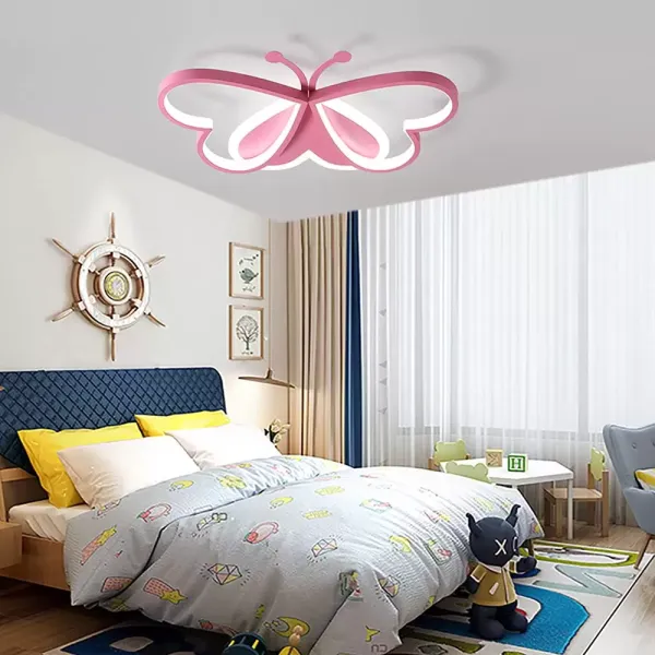 Plafondlampen - 90W Roze Vlinder Design Plafondlamp voor Slaapkamer, Kinderkamer, Restaurant (dimbaar)