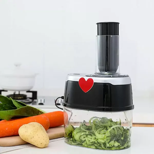 Elektrische Groentensnijder Spiraalsnijder Snijmachine Chopper Spiraal Keukenrasp voor Courgette Wortelen Komkommers 2L Elektrische Groentensnijder Spiraalsnijder Snijmachine Chopper Spiraal Keukenrasp voor Courgette Wortelen Komkommers 2L
