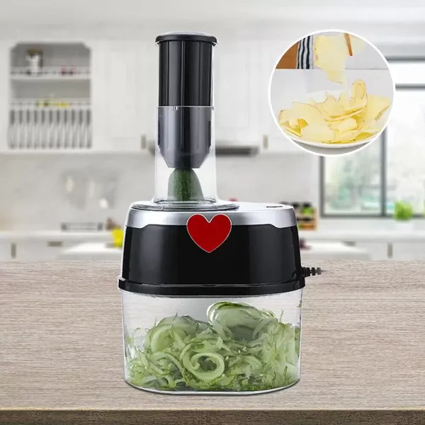 Elektrische Groentensnijder Spiraalsnijder Snijmachine Chopper Spiraal Keukenrasp voor Courgette Wortelen Komkommers 2L Elektrische Groentensnijder Spiraalsnijder Snijmachine Chopper Spiraal Keukenrasp voor Courgette Wortelen Komkommers 2L