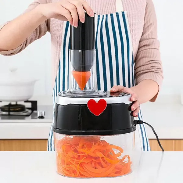 Elektrische Groentensnijder Spiraalsnijder Snijmachine Chopper Spiraal Keukenrasp voor Courgette Wortelen Komkommers 2L