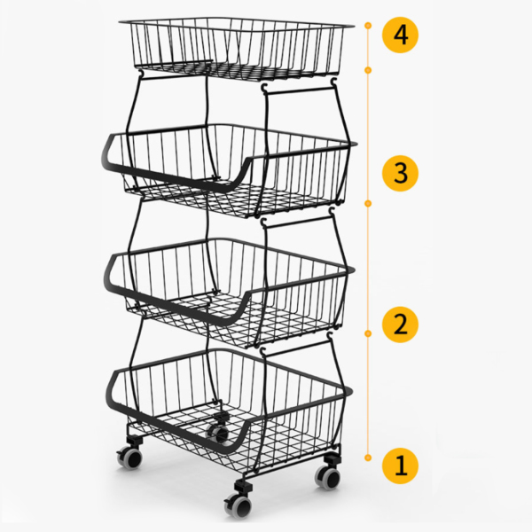 CNCEST 5-laags fruitopbergmand Metalen fruitschaal Afneembare multifunctionele houder Stand Opbergmanden Rollende gereedschapswagen CNCEST 5-laags fruitopbergmand Metalen fruitschaal Afneembare multifunctionele houder Stand Opbergmanden Rollende gereedschapswagen