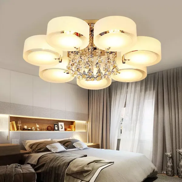 LED-plafondlamp E27 kristal acryl plafondlamp met afstandsbediening voor hal, slaapkamer, keuken, eetkamer, woonkamer LED-plafondlamp E27 kristal acryl plafondlamp met afstandsbediening voor hal, slaapkamer, keuken, eetkamer, woonkamer